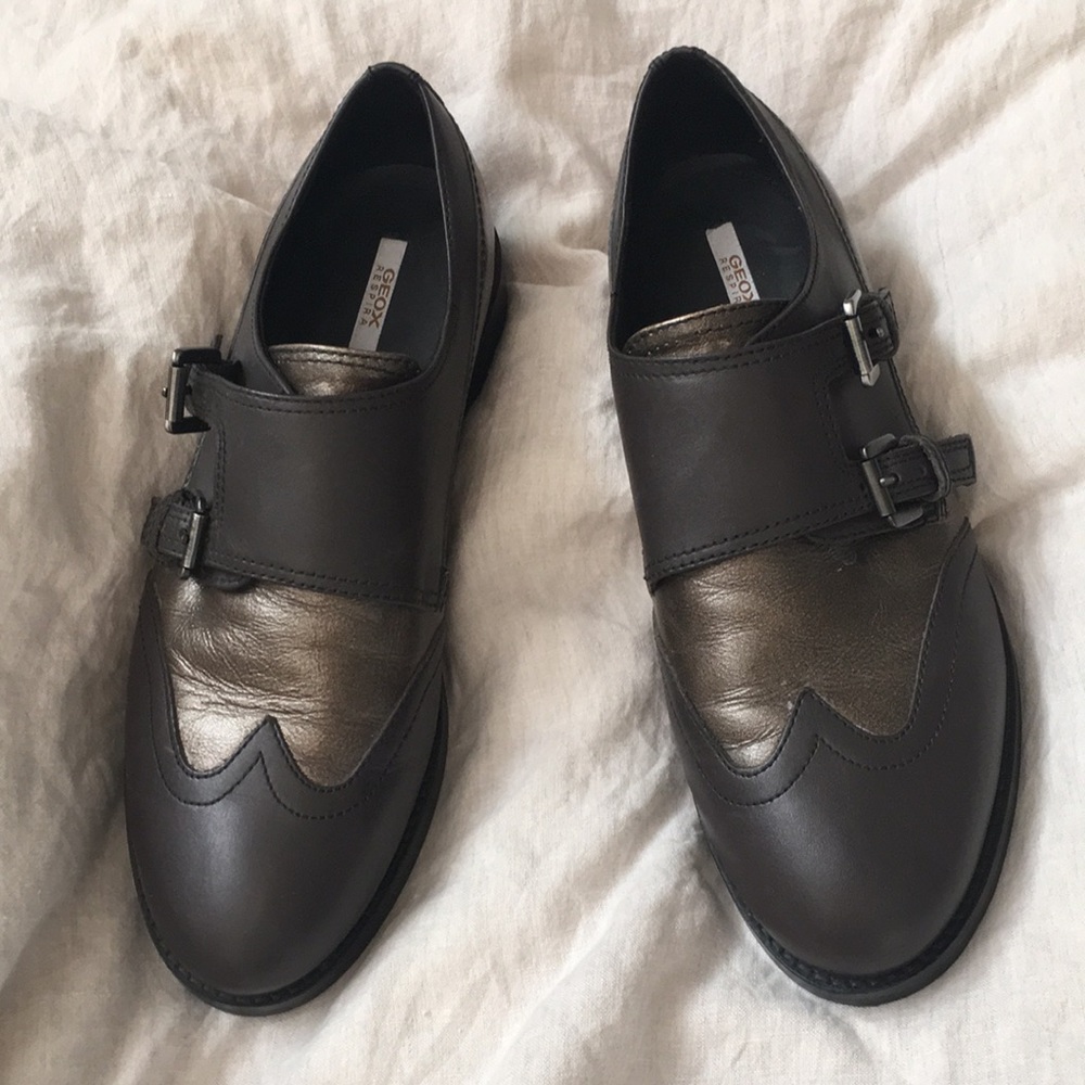 Geox Respira metallic brogues